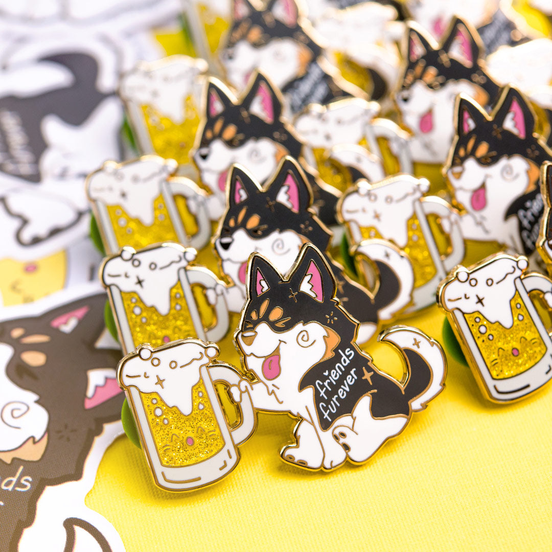 Friends Furever Husky Enamel Pin Brooches & Lapel Pins Flair Fighter   