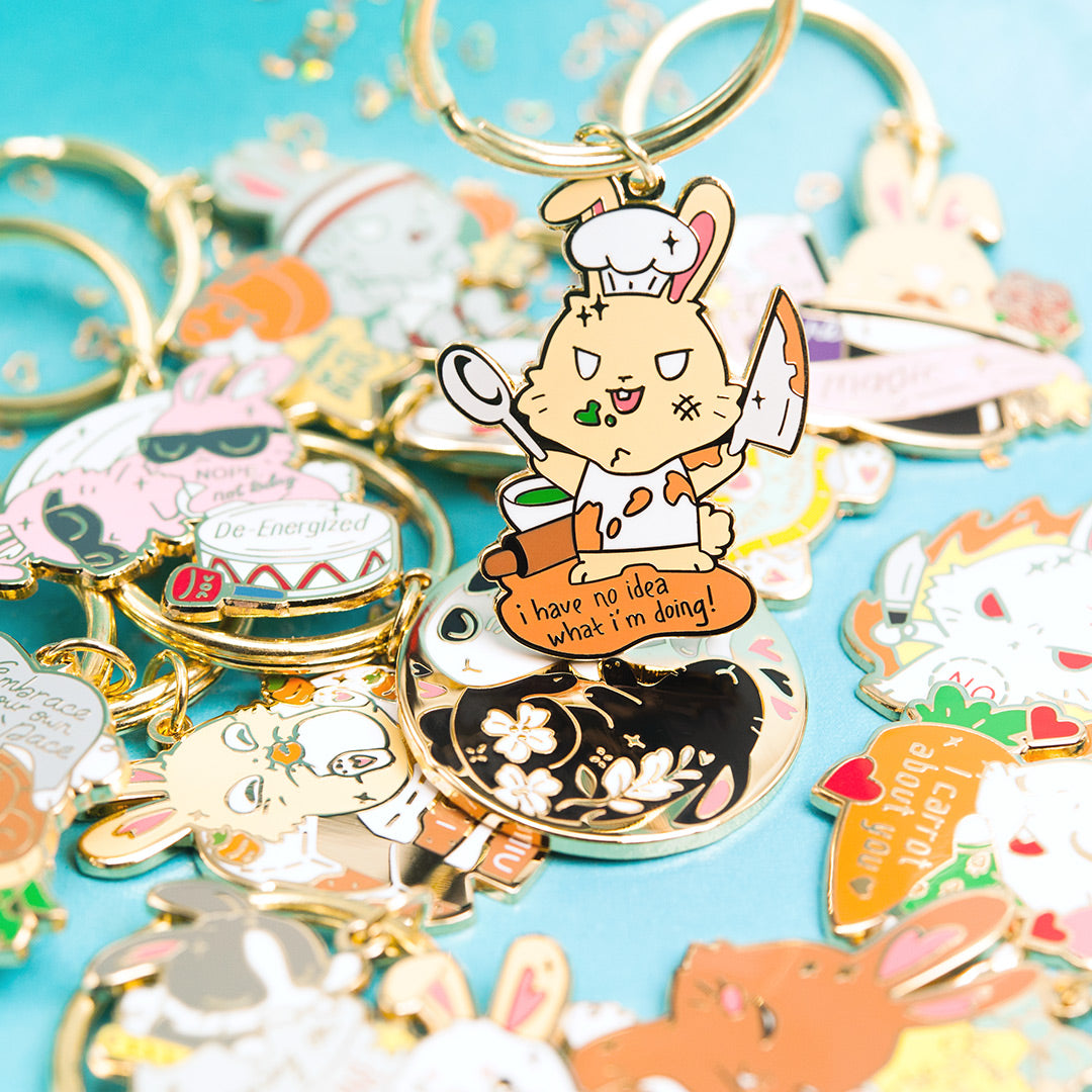 Bunny Cook Enamel Keychain  Flair Fighter   