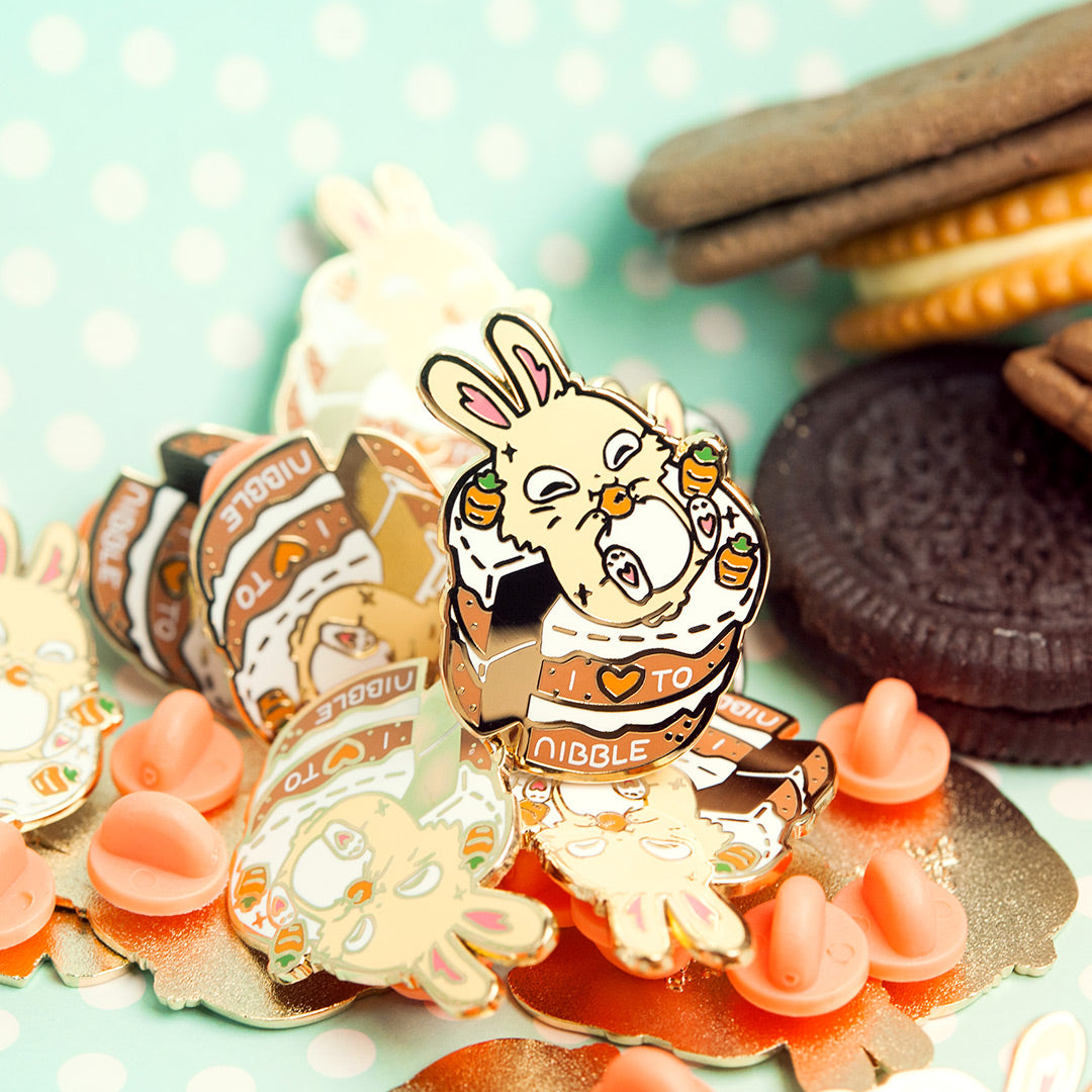 Carrot Cake Bunny Enamel Pin Brooches & Lapel Pins Flair Fighter   