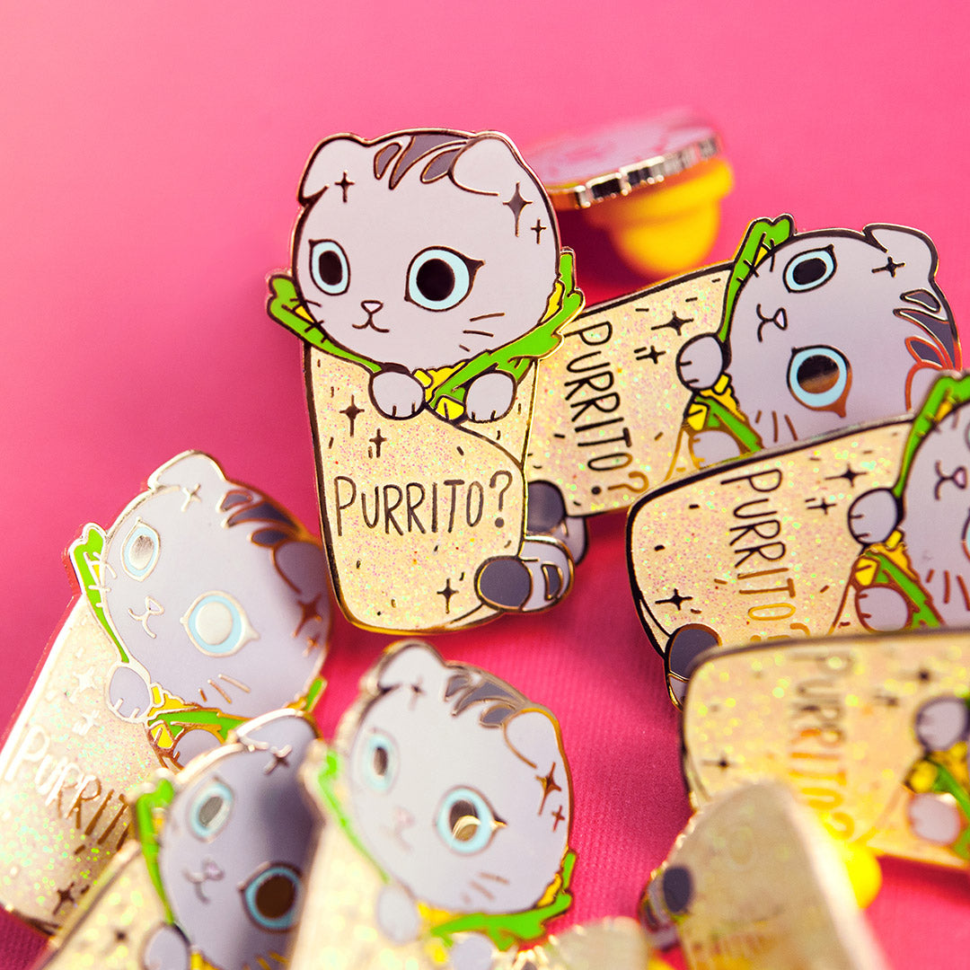 Purrito Cat Burrito Enamel Pin Brooches & Lapel Pins Flair Fighter   