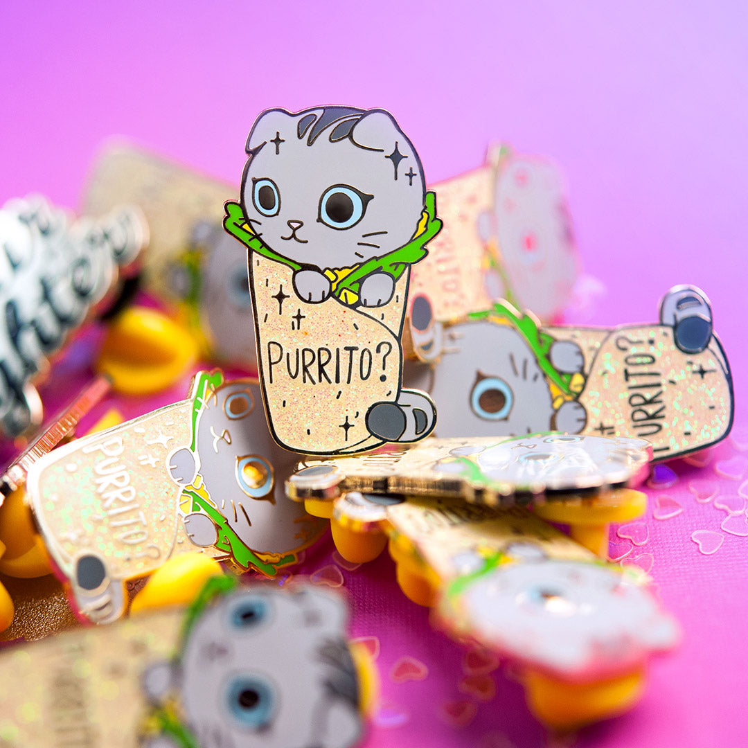 Purrito Cat Burrito Enamel Pin Brooches & Lapel Pins Flair Fighter   