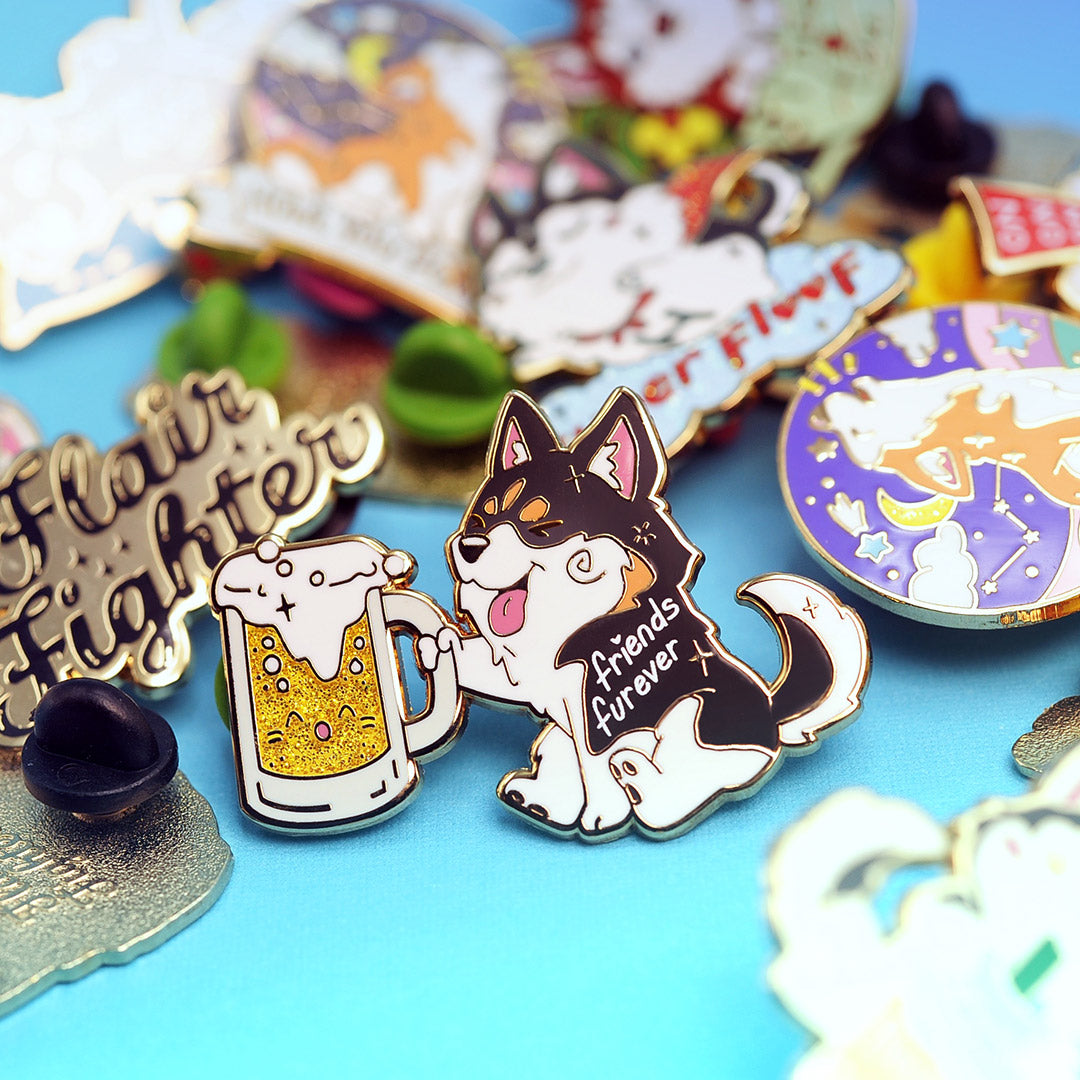 Friends Furever Husky Enamel Pin Brooches & Lapel Pins Flair Fighter   