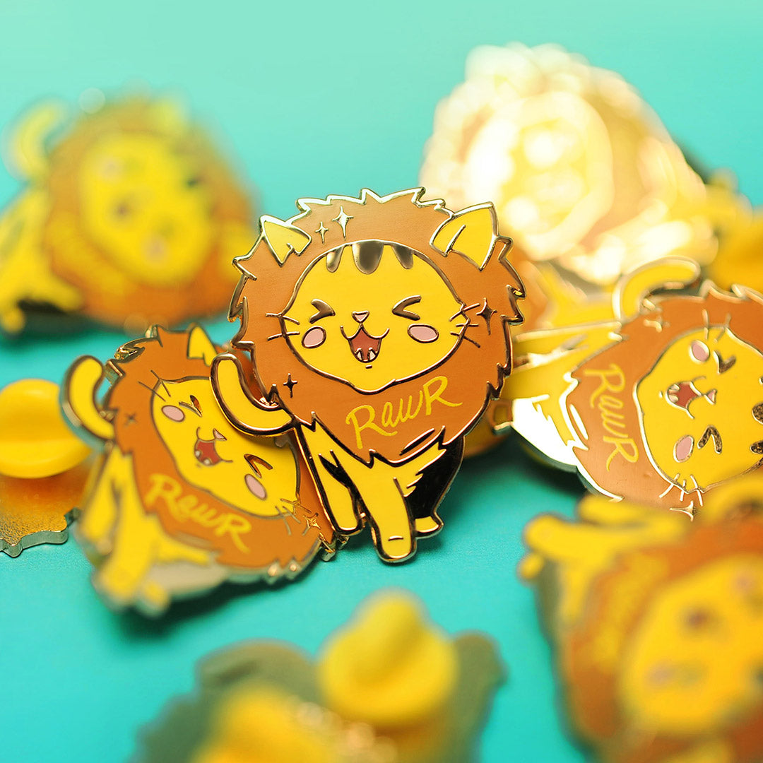 Rawr Lion Cat Enamel Pin Brooches & Lapel Pins Flair Fighter   