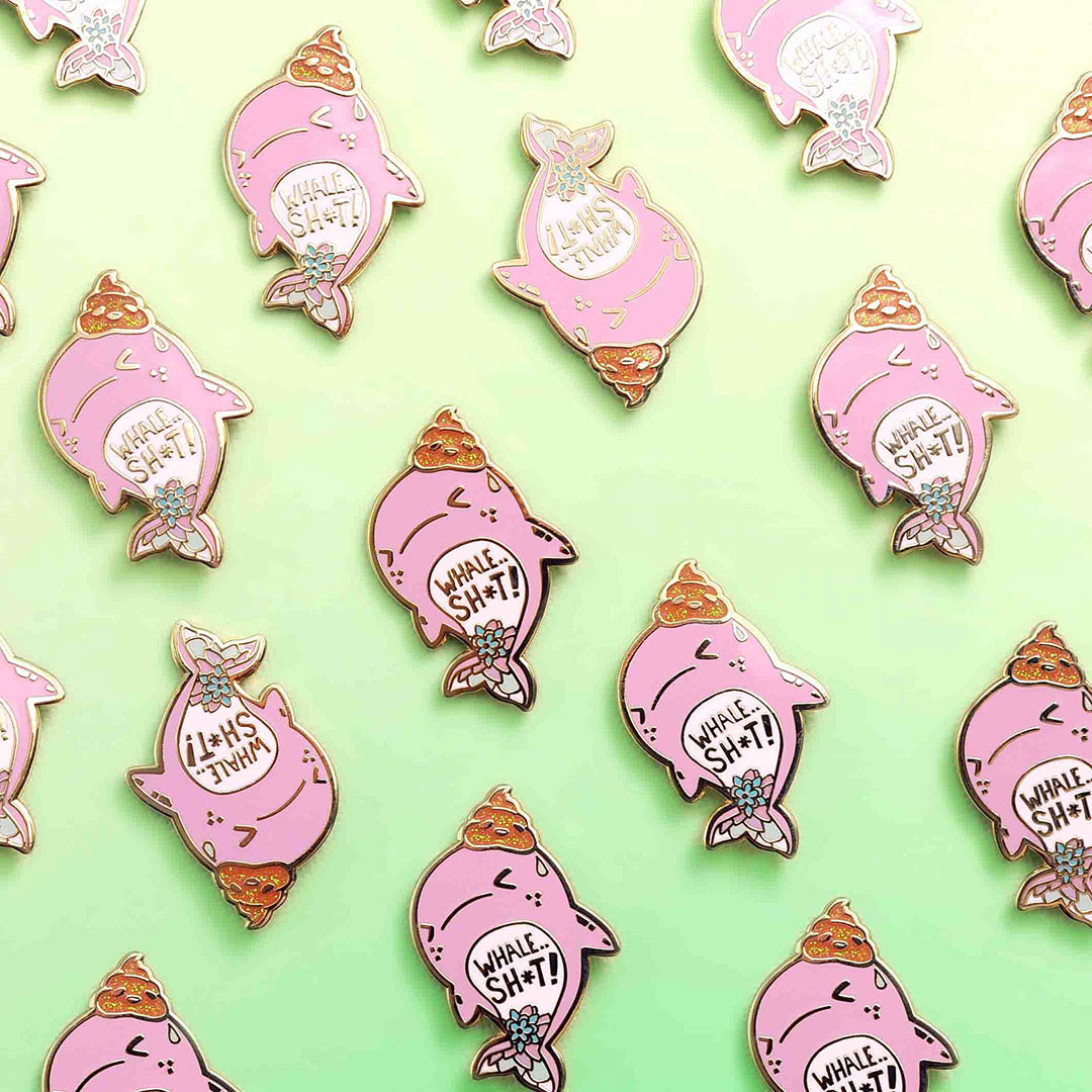 "Whale Shit" Whale Enamel Pin Brooches & Lapel Pins Flair Fighter   