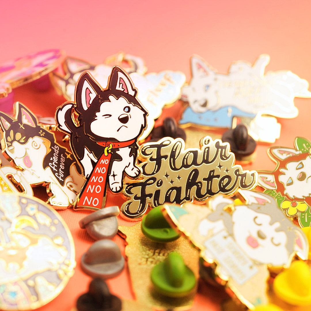 Stubborn Husky Enamel Pin Brooches & Lapel Pins Flair Fighter   
