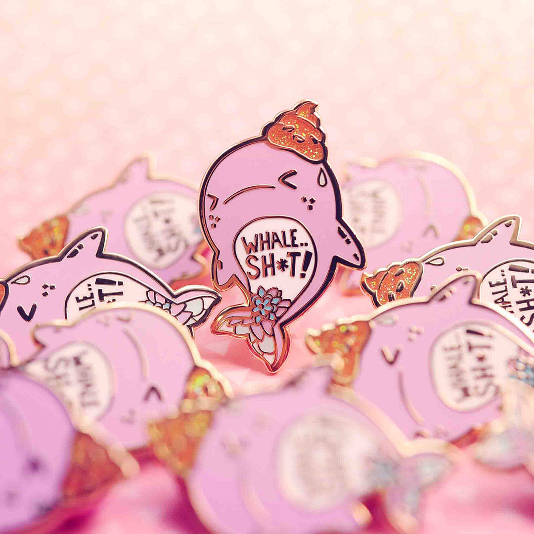 "Whale Shit" Whale Enamel Pin Brooches & Lapel Pins Flair Fighter   