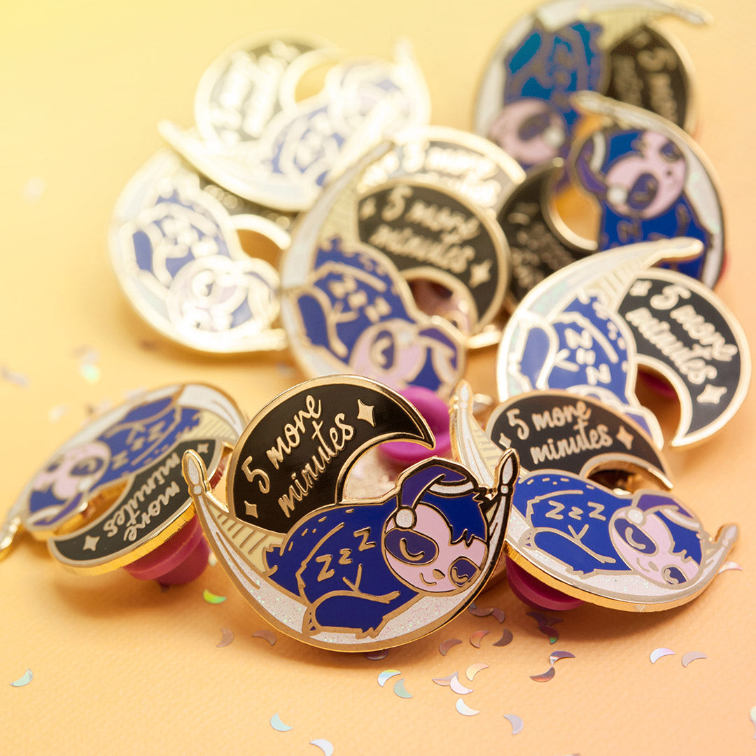 5 More Minutes Sleeping Sloth Enamel Pin Brooches & Lapel Pins Flair Fighter   