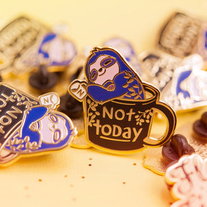 Not Today Sloth Enamel Pin Brooches & Lapel Pins Flair Fighter   