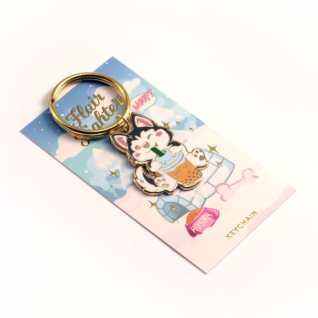 Besteas Boba Husky Enamel Keychain  Flair Fighter   