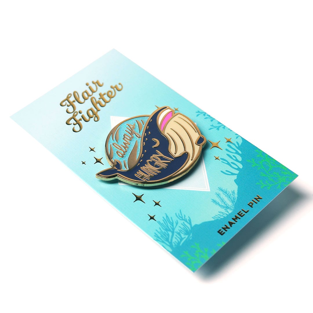 Flair Fighter Oh Whale Shark Cute Hard Enamel Lapel Pin