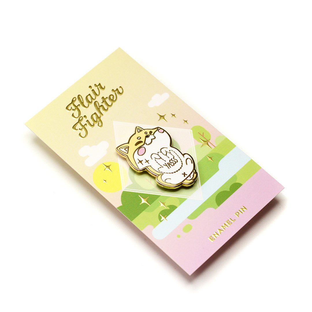 Cream Shiba Inu Belly Rub "Yasss" Enamel Pin Brooches & Lapel Pins Flair Fighter   