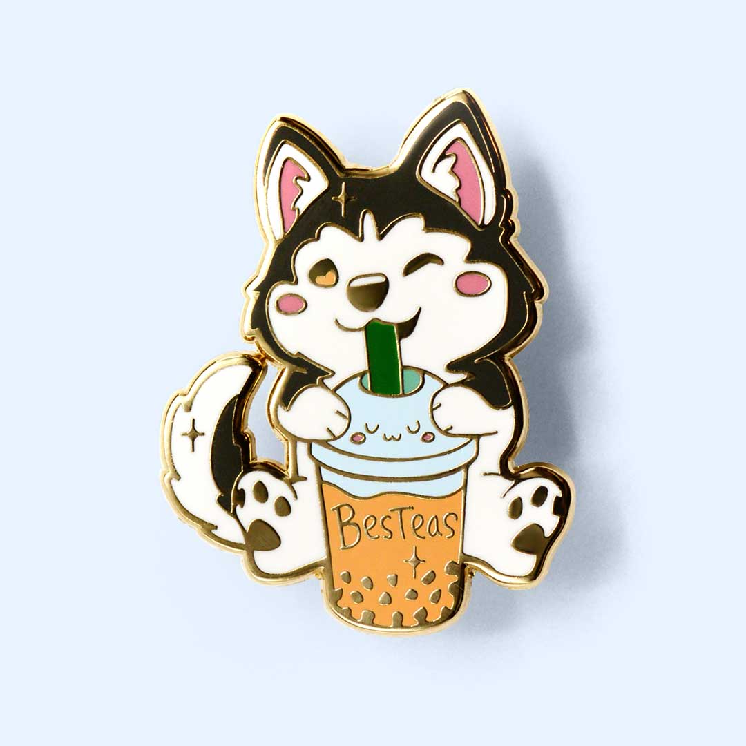 Besteas Boba Husky Enamel Pin Brooches & Lapel Pins Flair Fighter   