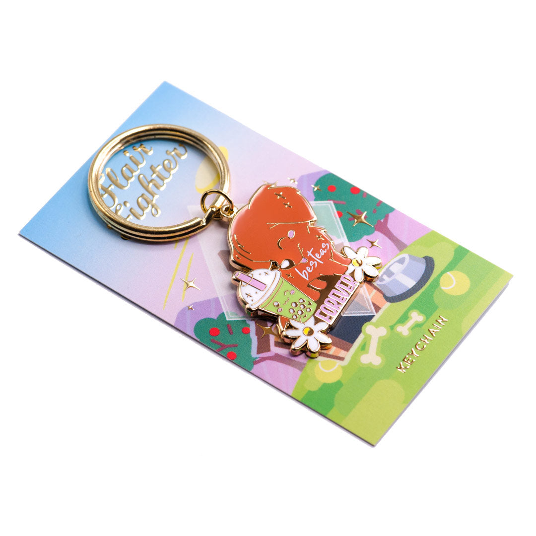 "Besteas Forever" Golden Retriever Enamel Keychain  Flair Fighter   