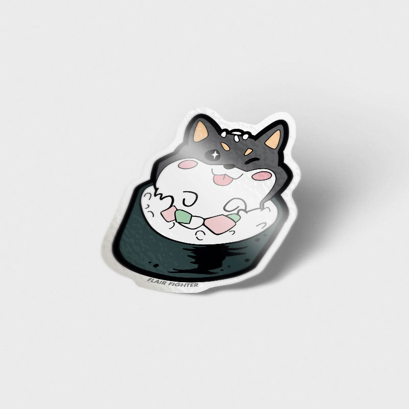 Black & Tan Shiba Inu Maki Sushi Roll Vinyl Sticker Decorative Stickers Flair Fighter   