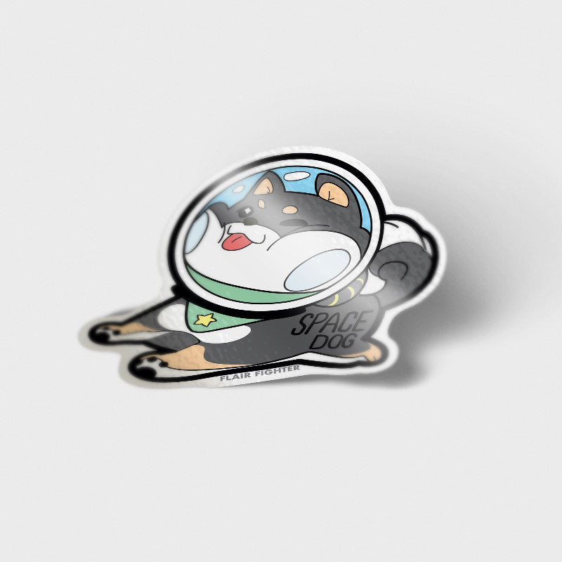 Black & Tan Shiba Inu Space Dog Vinyl Sticker Decorative Stickers Flair Fighter   