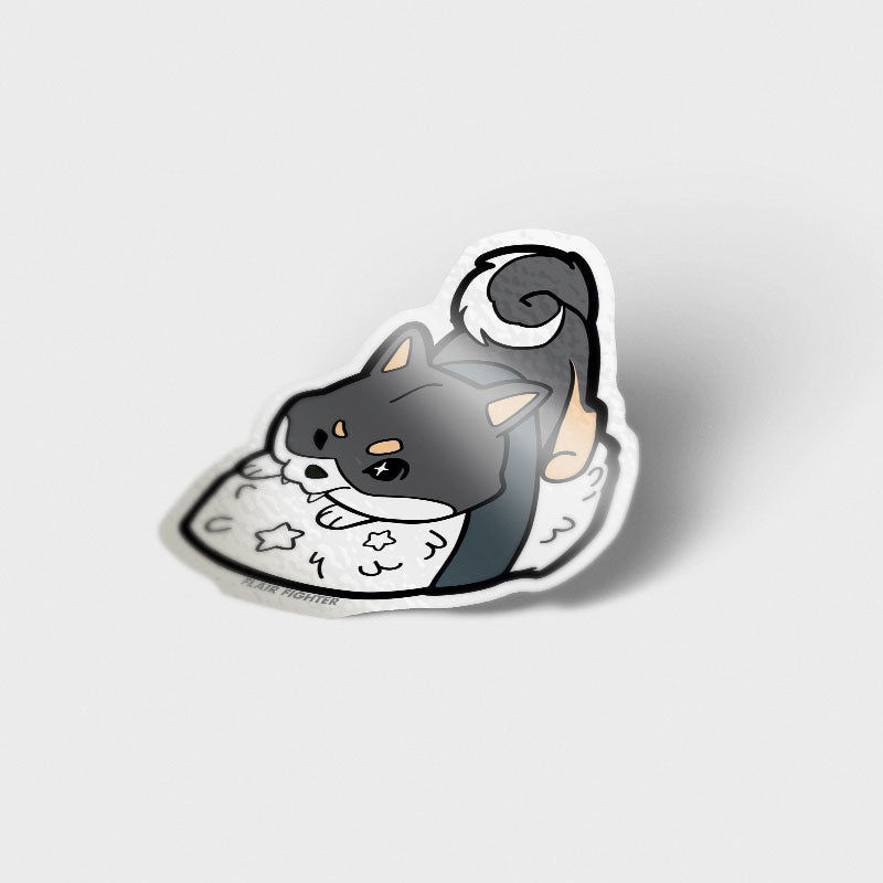 Black & Tan Shiba Inu Sushi Vinyl Sticker Decorative Stickers Flair Fighter   