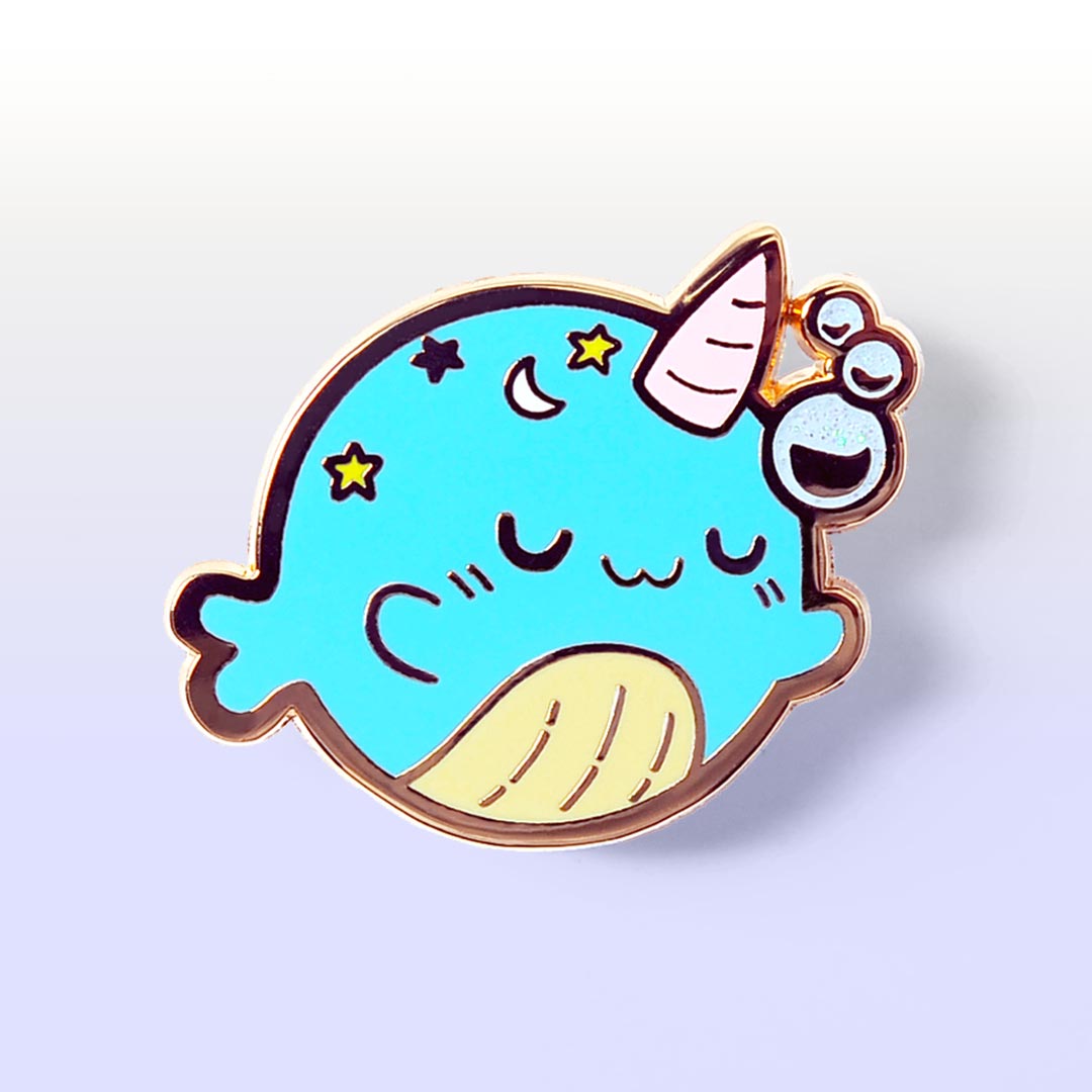 Sleepy Whale Enamel Pin Brooches & Lapel Pins Flair Fighter   