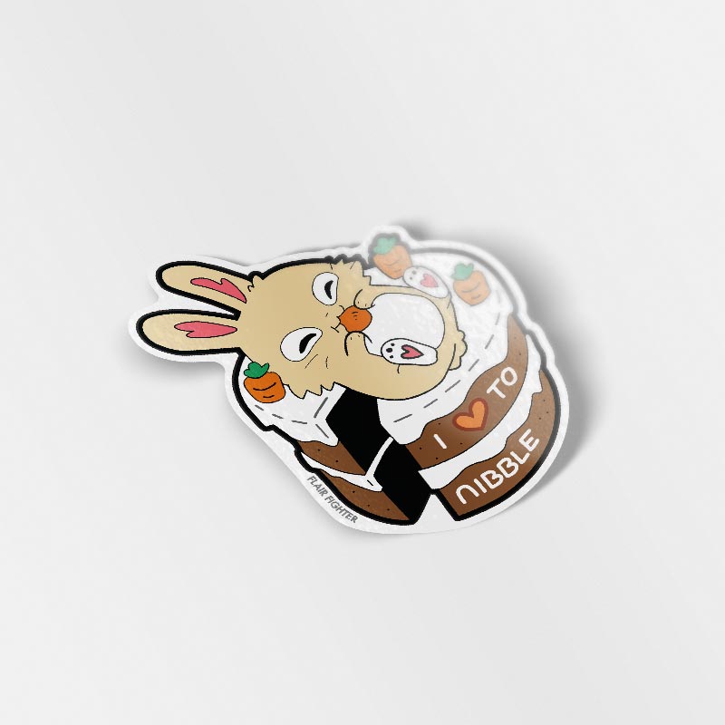 Carrot Cake Bunny Vinyl Sticker Decorative Stickers Flair Fighter   