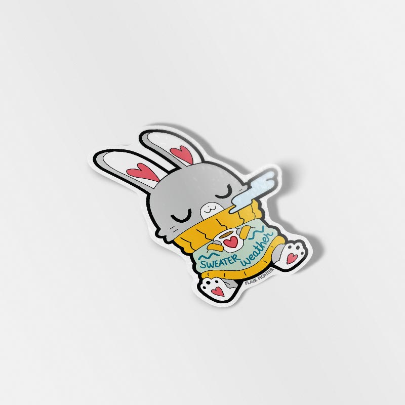 Sweater Weather Bunny Vinyl Sticker Decorative Stickers Flair Fighter   