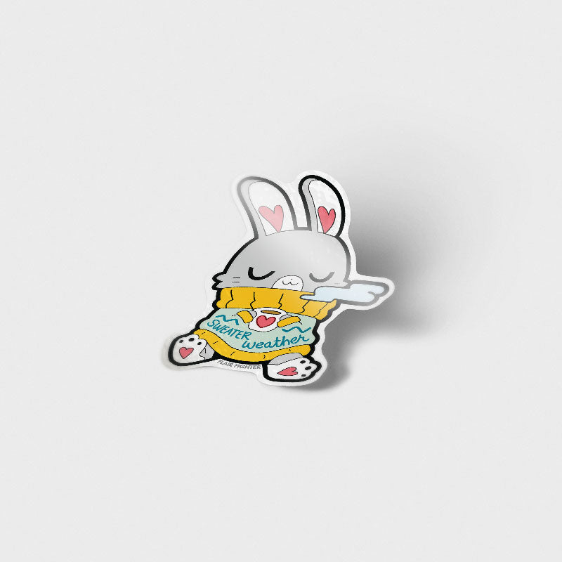 Sweater Weather Bunny Vinyl Sticker Decorative Stickers Flair Fighter   