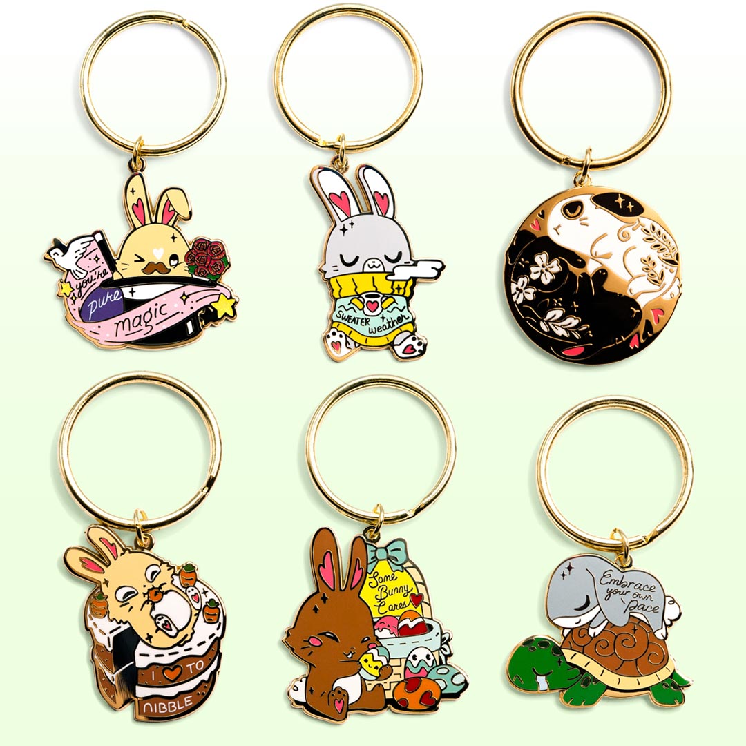 Bunny Collection Enamel Keychains SET A [6 PCS] Keychains Flair Fighter   