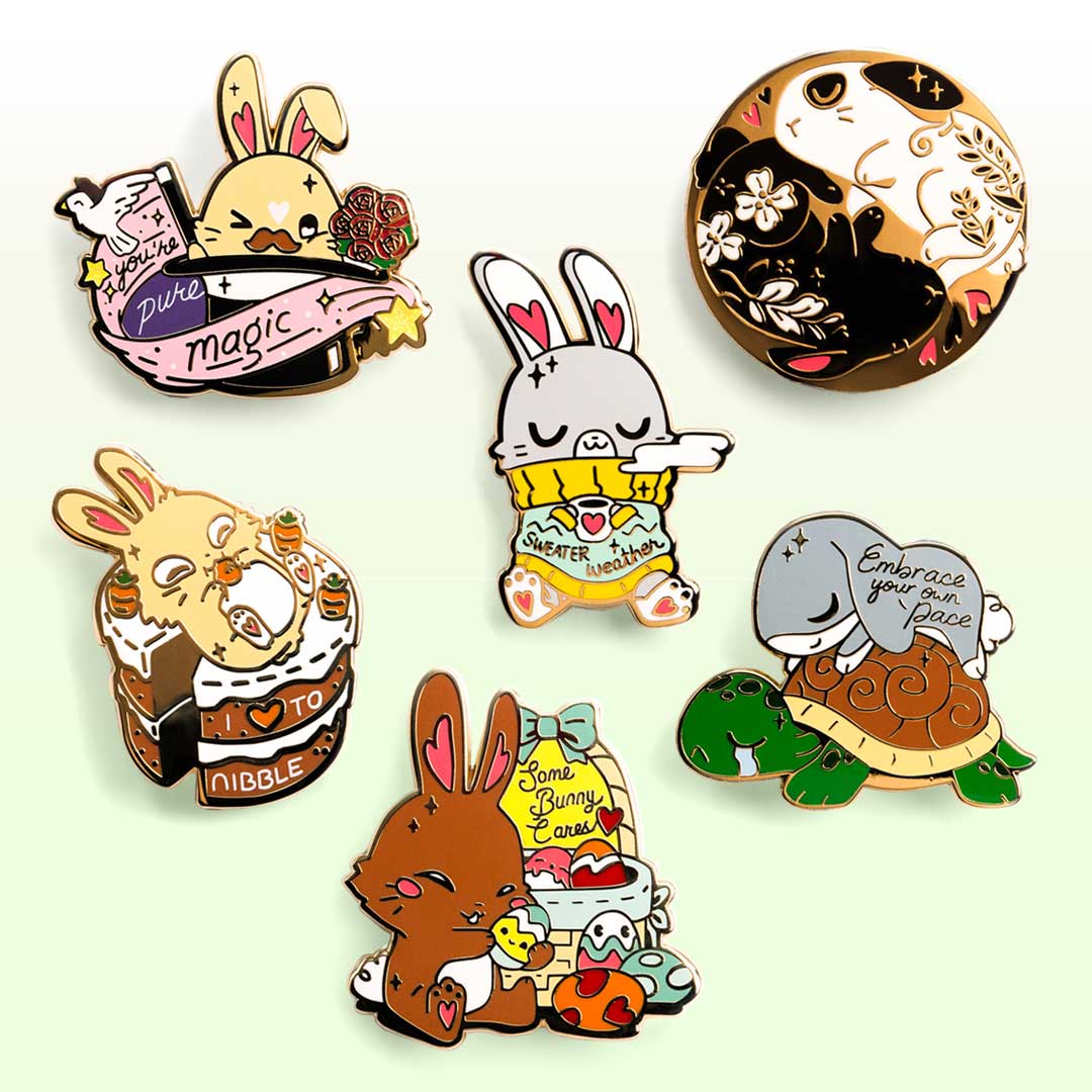 Bunny Collection Enamel Pins SET A [6 PCS] Brooches & Lapel Pins Flair Fighter   