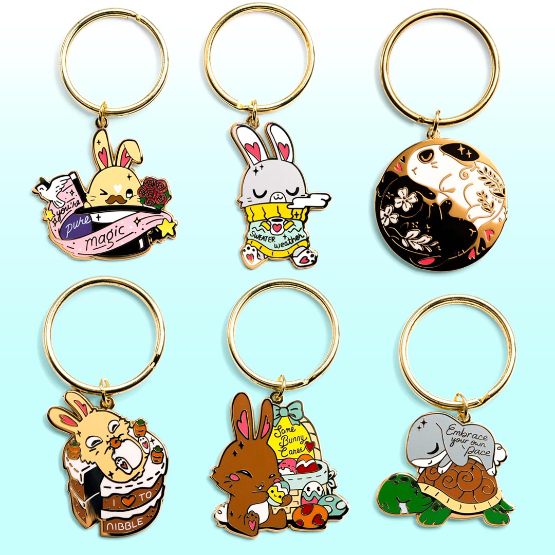 Bunny Collection Enamel Keychains SET A [6 PCS] Keychains Flair Fighter   