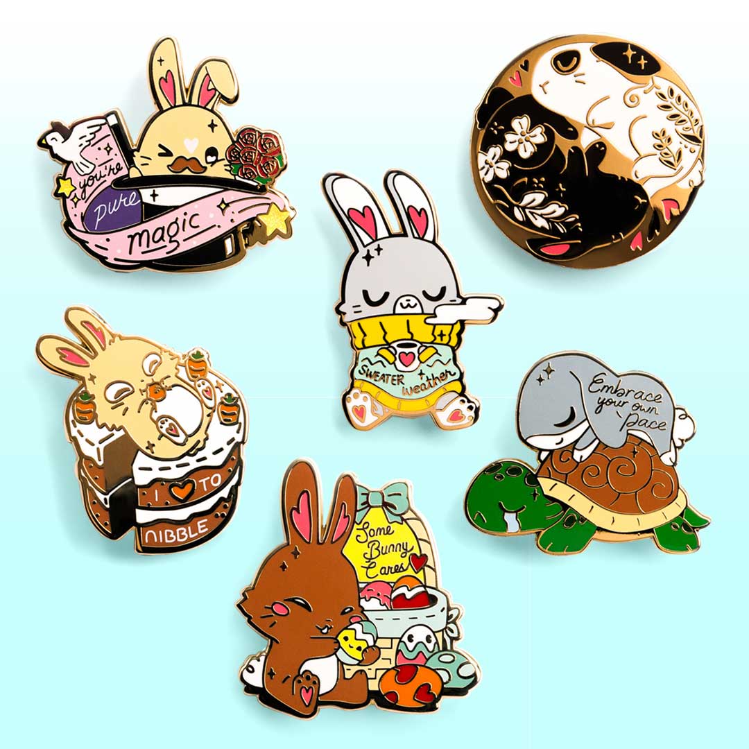 Bunny Collection Enamel Pins SET A [6 PCS] Brooches & Lapel Pins Flair Fighter   