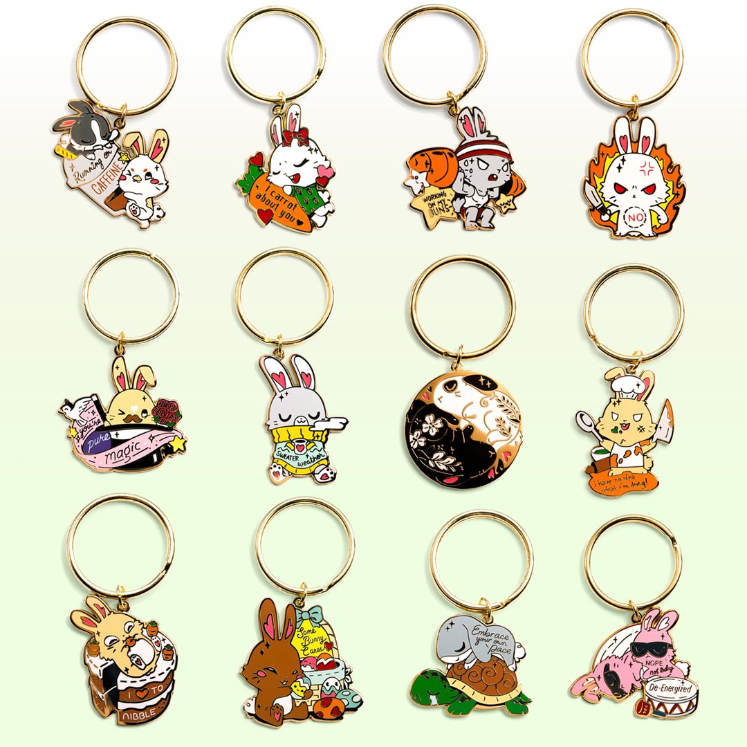 Bunny Collection Enamel Keychains FULL SET [12 PCS] Keychains Flair Fighter   