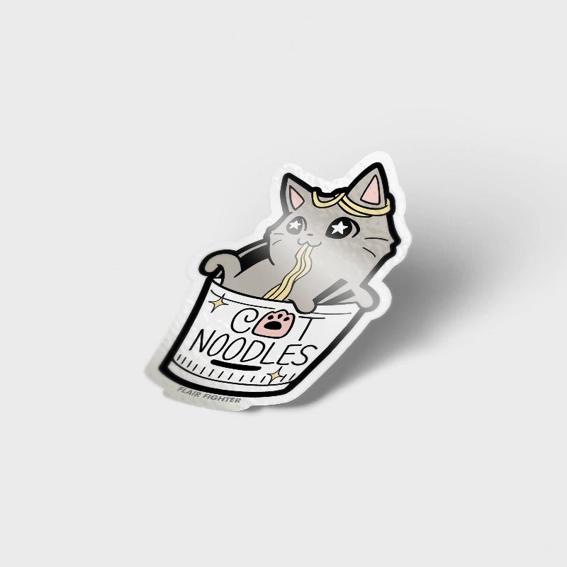 Cat (Cup) Noodles Waterproof Vinyl Sticker - Flair Fighter