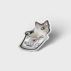 Cat (Cup) Noodles Enamel Pin + Keychain + Vinyl Sticker BUNDLE [3 PCS] Brooches & Lapel Pins Flair Fighter   