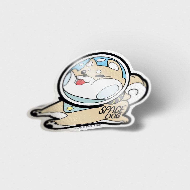 Cream Shiba Inu Space Dog Vinyl Sticker Decorative Stickers Flair Fighter   