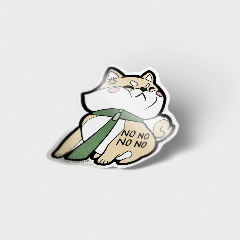 Stubborn Cream Shiba Inu NO NO NO NO Vinyl Sticker Decorative Stickers Flair Fighter   