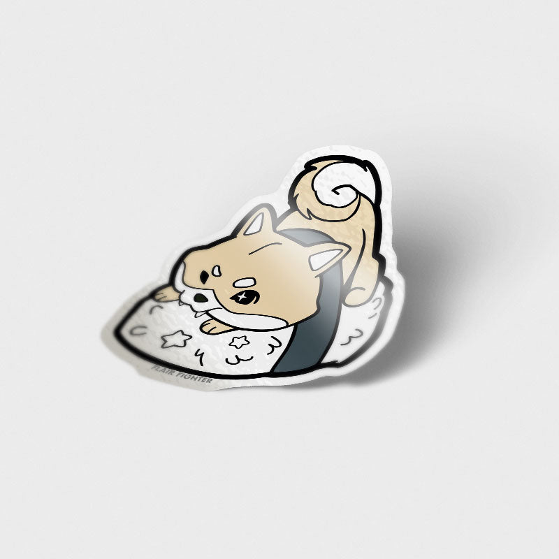 Cream Shiba Inu Sushi Vinyl Sticker Decorative Stickers Flair Fighter   