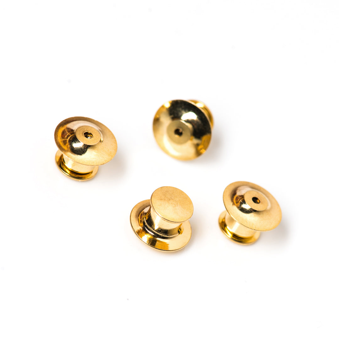 10 X Deluxe Golden Locking Pin Backs for Enamel Pins, Lapel Pins, Pin  Backs, Safety Backing, Pinback, 
