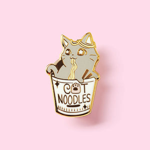 Cat (Cup) Noodles Enamel Pin Brooches & Lapel Pins Flair Fighter   