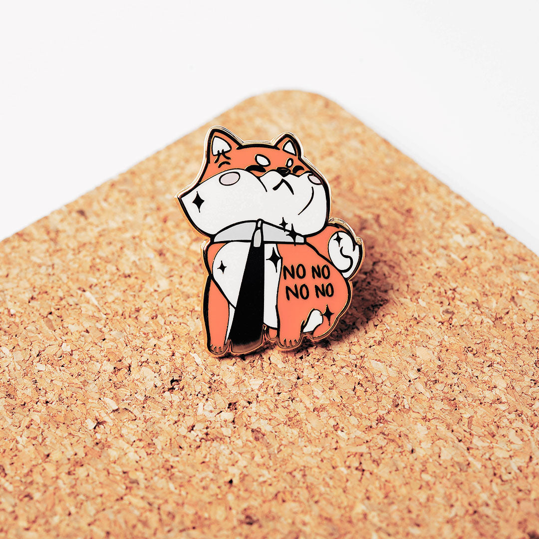 Stubborn Red Shiba Inu NO NO NO NO Enamel Pin Brooches & Lapel Pins Flair Fighter   