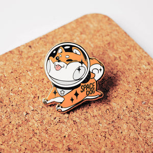Red Shiba Inu Space Dog Enamel Pin Brooches & Lapel Pins Flair Fighter   