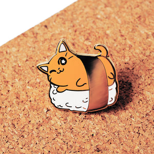 Salmon Sushi Cat Enamel Pin Brooches & Lapel Pins Flair Fighter   