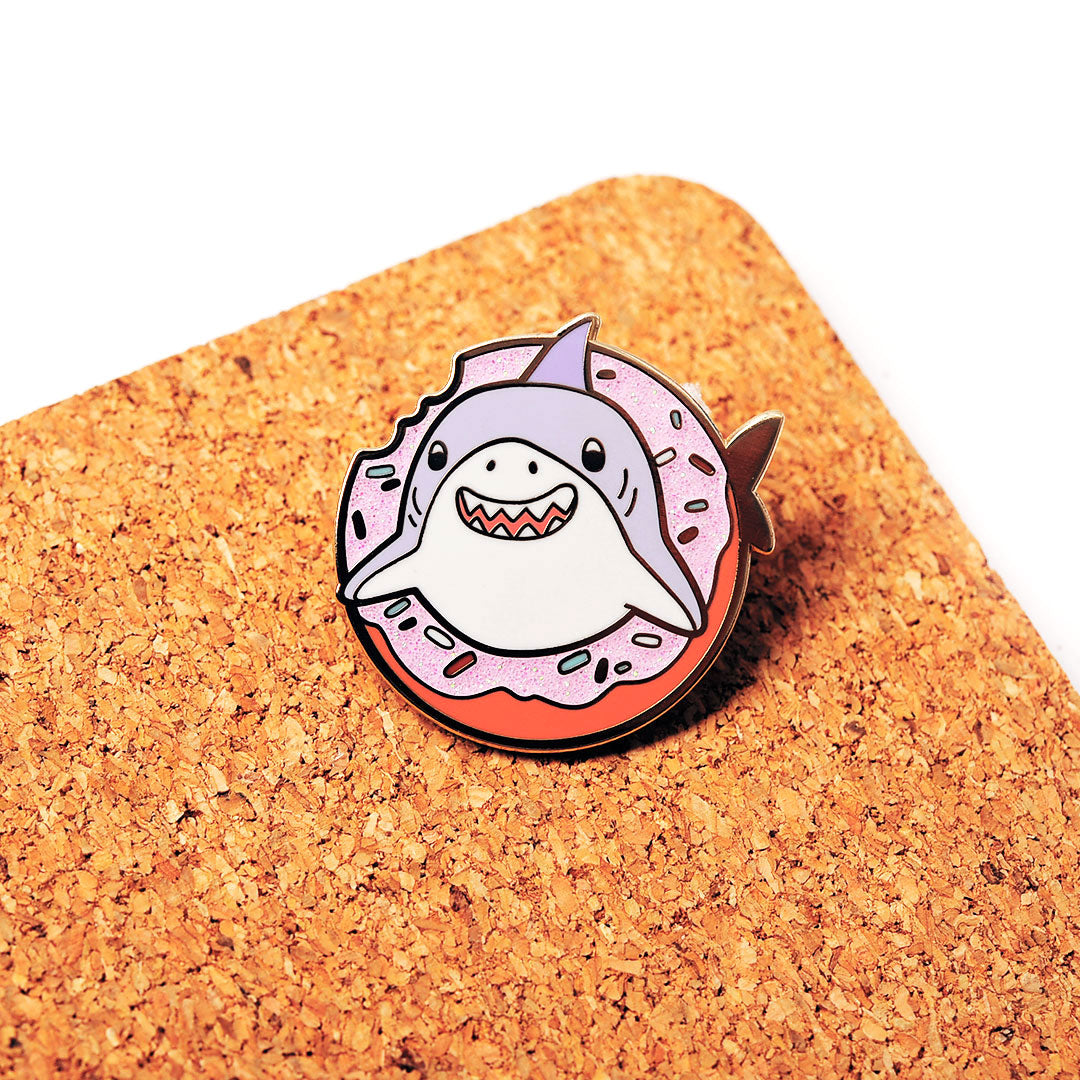 Donut Shark Enamel Pin Brooches & Lapel Pins Flair Fighter   