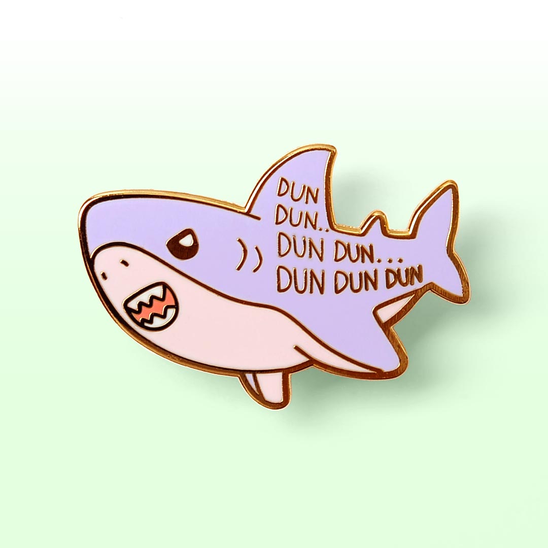 Dun Dun Dun Scary Shark Enamel Pin Brooches & Lapel Pins Flair Fighter   