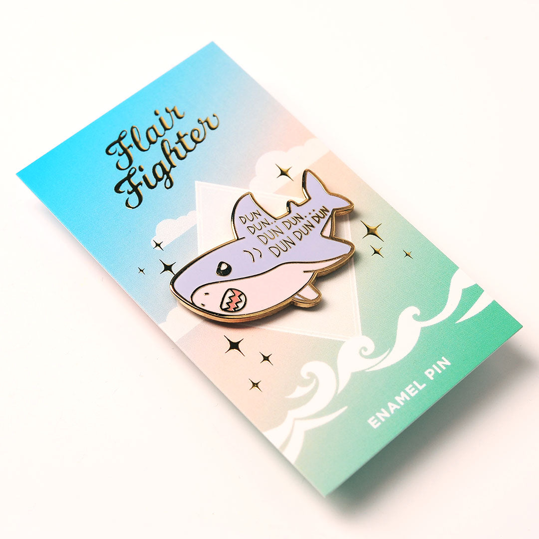 Dun Dun Dun Scary Shark Enamel Pin Brooches & Lapel Pins Flair Fighter   