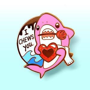 I Chews You Shark Enamel Pin Brooches & Lapel Pins Flair Fighter   