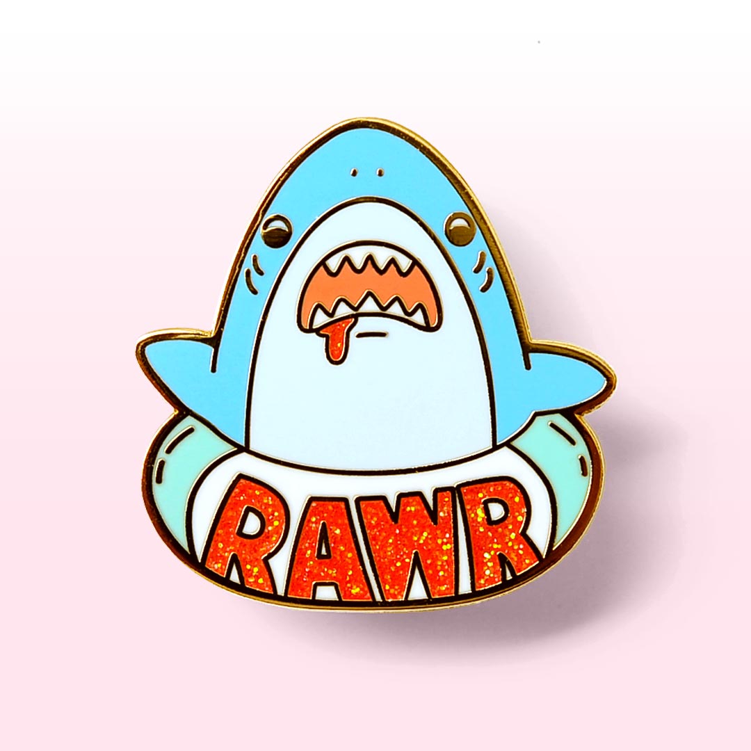 RAWR Shark Enamel Pin Brooches & Lapel Pins Flair Fighter   