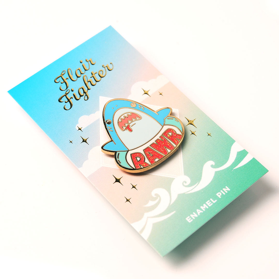 RAWR Shark Enamel Pin Brooches & Lapel Pins Flair Fighter   