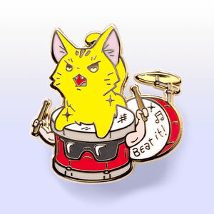 Beat It (Abyssinian Cat) Enamel Pin Brooches & Lapel Pins Flair Fighter   