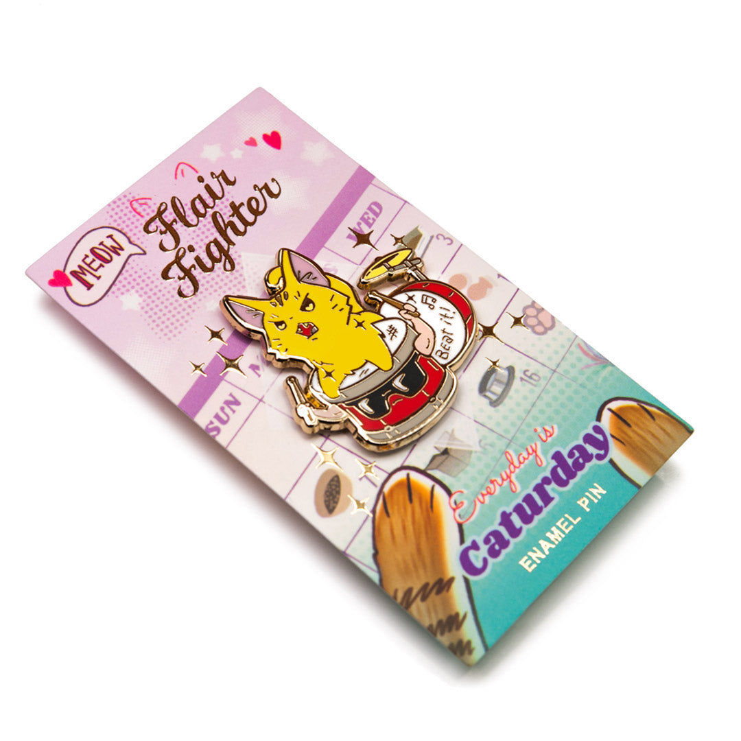 Beat It (Abyssinian Cat) Enamel Pin Brooches & Lapel Pins Flair Fighter   