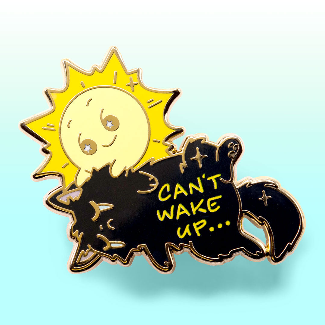 Can't Wake Up (Chantilly-Tiffany Black Cat) Enamel Pin Brooches & Lapel Pins Flair Fighter   