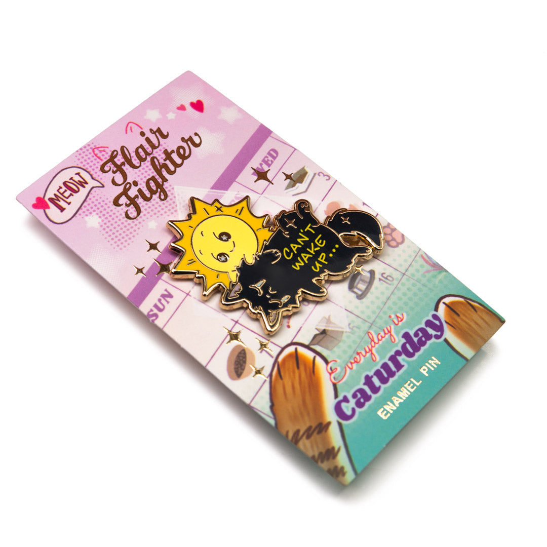 Can't Wake Up (Chantilly-Tiffany Black Cat) Enamel Pin Brooches & Lapel Pins Flair Fighter   