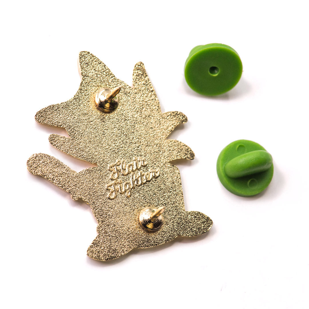 Eat Your Greens (Orange Tabby Cat) Enamel Pin Brooches & Lapel Pins Flair Fighter   